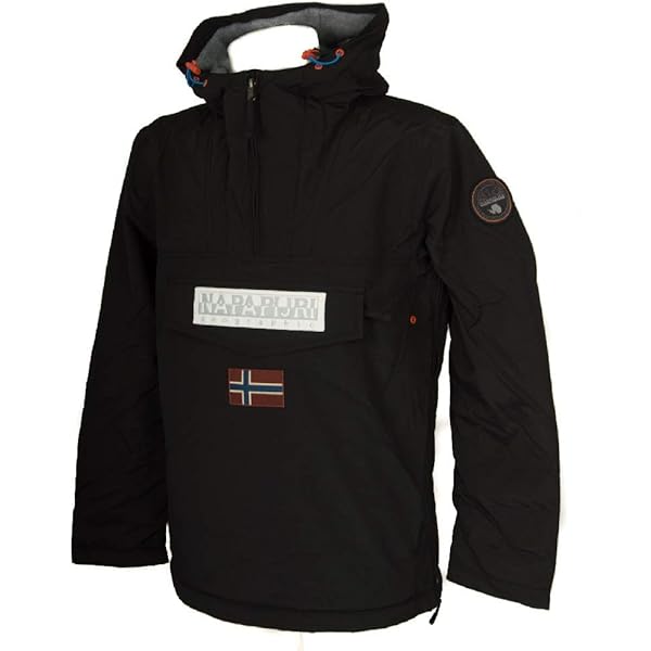 Napapijri Yupik Fleece Jacket, Full Zip, Hooded, Orange Multi (US